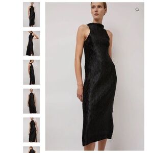 NIN Studio - Wave Tank Dress in Black Shine (M)